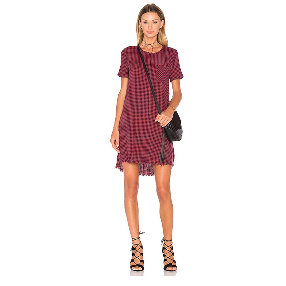 NWOT Current Elliott Fray Edge Shift Dress - Red - Picture 2 of 3